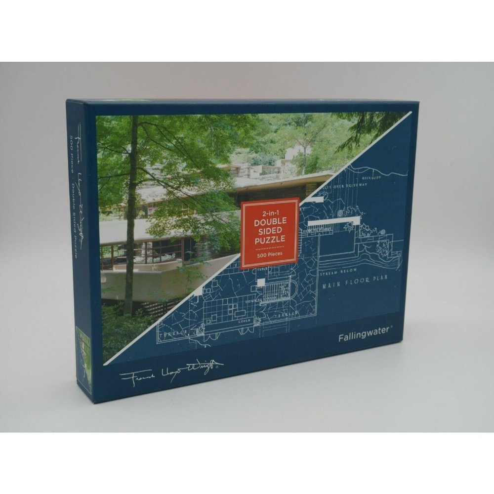 Galison Frank Lloyd Falling Water Wright 2-in-1 Double Sided Puzzle